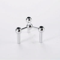 Geometric Three-Legged Candle Holder Compact Metal Candle Holder Modern Three-Arm Candelabra Minimalist for Centerpiece, Tabletop, Dining Table