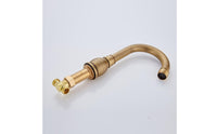 Lavatory Faucet with Gooseneck Spout All-Copper Three-Hole Faucet Double-Handle Tap for Homeowners, Washbasin