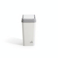 Covered Design Lidded Trash Can Matte Finish Swing-Top Trash Can Rounded Edges Wastebasket for Bathroom
