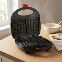 Black Electric Sandwich Appliance Hinged Countertop Sandwich Appliance Oval Handles Small Appliance Two Plates