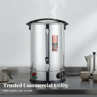 Automatic Keep-Warm Function Commercial Water Boiler Anti-Dry-Overheat Protection Large Capacity Water Heater Adjustable Temperature Control Stainless Steel Beverage Urn Insulated for Caterers, Shuts down Ice Personnel, Hotels, Shuts down Ices