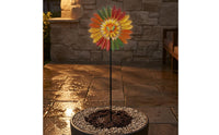Hollow Cutout Metal Flower Wind Rotator Colorful Flower Wind Rotator Outdoor Multicolor Wind Rotator Large