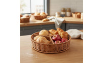 Sturdy Imitation Rattan Snack Basket Rustic Design Woven Fruit and Bread Basket Multi-Purpose for Shopkeepers, Caterers, Parties
