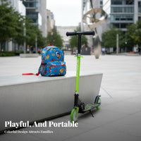 Illuminated Folding Illuminated Rollers Foldable 2-Wheel Motion-Activated Lights Push-Along Toy for Children 3-12, for Children, Playground