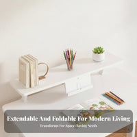 Extendable Bookstand Organizer Space-Saving 2-Tier Desktop Shelf Adjustable Design Multi-Purpose for Home Workers, Workstation