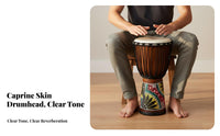 Good Sound Quality Rope-Tuned Djembe Long-Lasting Hand Drum Lightweight Percussion Instrument Handmade for Beginners, Musicians, Performance, Live Performances, Home Practice, Outdoor Gathering