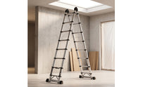 Stainless Steel Telescoping Ladder Extendable Telescopic Ladder Portable Adjustable for Homeowners, DIYers, Contractors