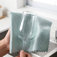 5 Pack Fish-Scale Microfibre Cloth, 30x40cm Glass Cloth for Panes and Mirrors, Reusable Polishing Rag for Kitchen and Glass