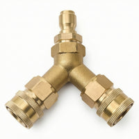 Knurled Y-Connector with Quick-Connect Heavy-Duty Pressure Washer Quick Connect Kit Leak Resistant Pressure Washer Connector Hassle-Effortless for Car Washing