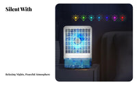 Multi-Function Air Chiller Humidifier Quiet Mini Water Cooling Fan Adjustable Ventilation Stream Portable Air Chiller for Office, Bedroom, Dorm Room