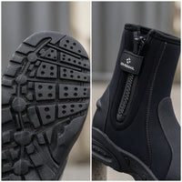 Zippered Diving Shoes with Zipper Shielding Neoprene Booties with Hard Sole Abrasion-Resistant Diving Booties Flexible for Divers, Snorkelers, Surfers, Snorkeling, Surfing, Beach Walking