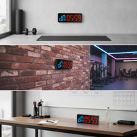 Large Display LED Gym Timer Adjustable Brightness Workout Timer Customizable Interval Clock with Wall Mount Bright for Athletes, Fitness Studio