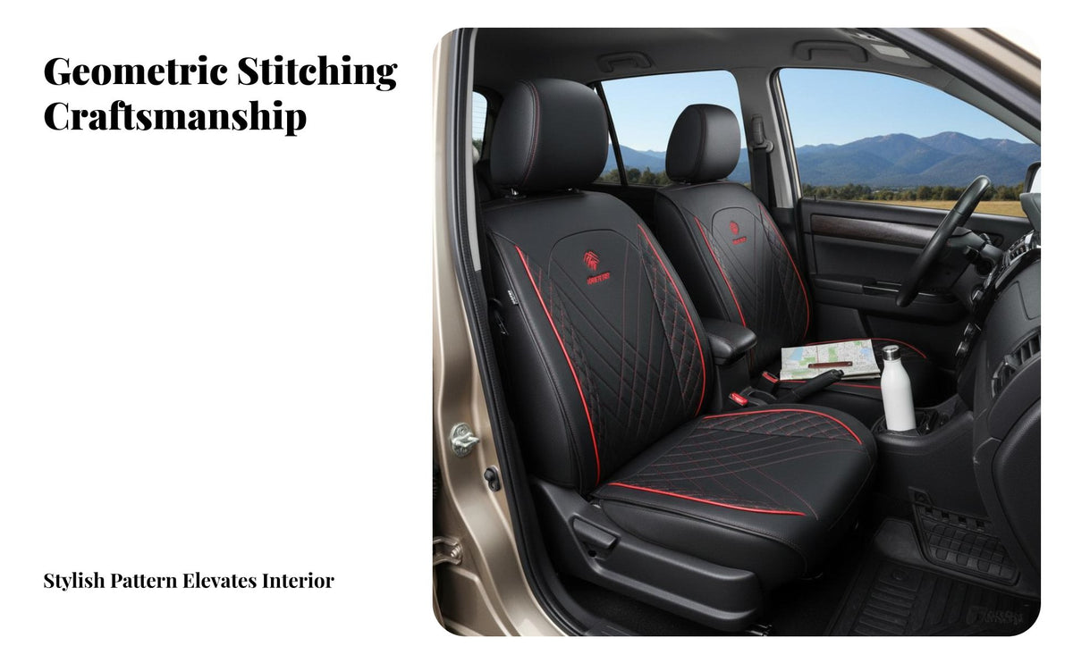 Long-Lasting Leather Car Seat Cover Wear-Resistant Full Wrap Seat Cover Set Easy to Clean Auto Upholstery Luxury Design for Drivers, Pet Owners, Families, Family Travel, Daily Commute, Road Trips