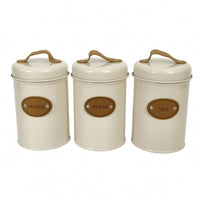 3 Pieces Coffee Sugar Tea Jars Fitted Lids Coffee Tea Sugar Canisters Color Box