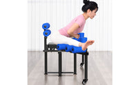 Cushioned Seat Split Training Machine Adjustable Hip Opening Instructor Padded Seated Stretching Machine Metal Frame for Adults, Children