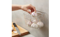 gingers Garlic Storage Container Multifunctional Hanging Storage Basket Wide Opening Kitchen Organizer for Renters