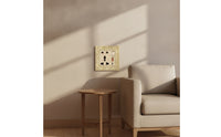 Antique Gold Decorative Outlet Panel Ornate Retro Socket Plate Vintage Embossed Wall Plate Metal for Interior Designers, Homeowners, Living Room, Bedroom, Hotel