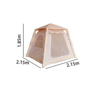 No-Assembly Inflatable Tent with Canopy Quick-Open Inflatable Cabin Detachable Tent with Canopy Ventilated for Campers, Couples, Backyard