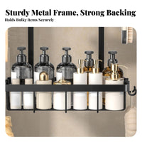 2-Tier over-Door Basket Rack No-Drilling Installation 2-Tier Hanging Organizer Space-Saving Shower Organizer for Students, RV Owners, Dormitory