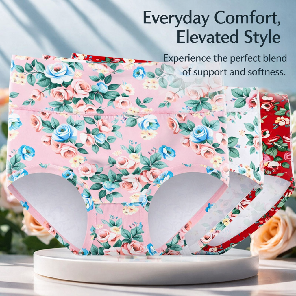 Women's High Waisted Knickers Multipack with Graphene Gusset, Postpartum Maternity Pants for Ladies Plus Size, Soft Milk Silk Acetate Fiber Material