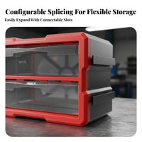 Transparent Drawers Multi-Compartment Parts Organizer Stackable Design Multi-Drawer Chest Large Capacity Workshop Storage Heavy Duty for DIY Enthusiasts, Professionals, Garage, Craft Room, Classroom, Playroom