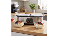 Stainless Steel Yogurt Maker with Glass Jars Compact Countertop Yogurt Maker Digital Appliance Homemade for Families, Kitchen, Meal Prep