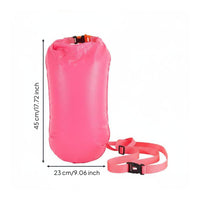 Double Air Bladder Design Swimming Safety Buoy with Storage Thickened Material Outdoor Water Swim Buoy Portable Swimmer Tow Buoyancy Aid Easy Inflation & Deflation for Triathletes, Kids, Rafting, Triathlon, Kayaking, Beach