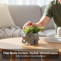 Elephant Planter European Design Resin Elephant Pot Resin Creature Planter Decoration Cute Design Fleshy Plant Creature Pot