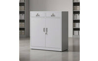 Metal Office Cabinet Double Door Lockable Storage Cabinet Low Profile