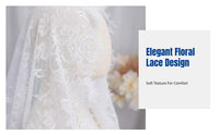 Soft Mesh Semi-Cover Veil, Lace Pattern, Bridal Headpiece, Wedding Ceremony Accessory
