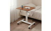 Sturdy Construction Rolling Bedside Computer Desk Space Saving Height Adjustable Laptop Table Mobile Standing Desk for Bedroom, Living Room