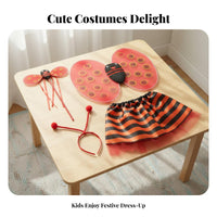 4 Pieces Bee Costume Set Cute Fairy Tale Theme Ladybug Costume Set Glittery Appendages Fairy Outfit for Kids, Girls, Performances, Stage Shows