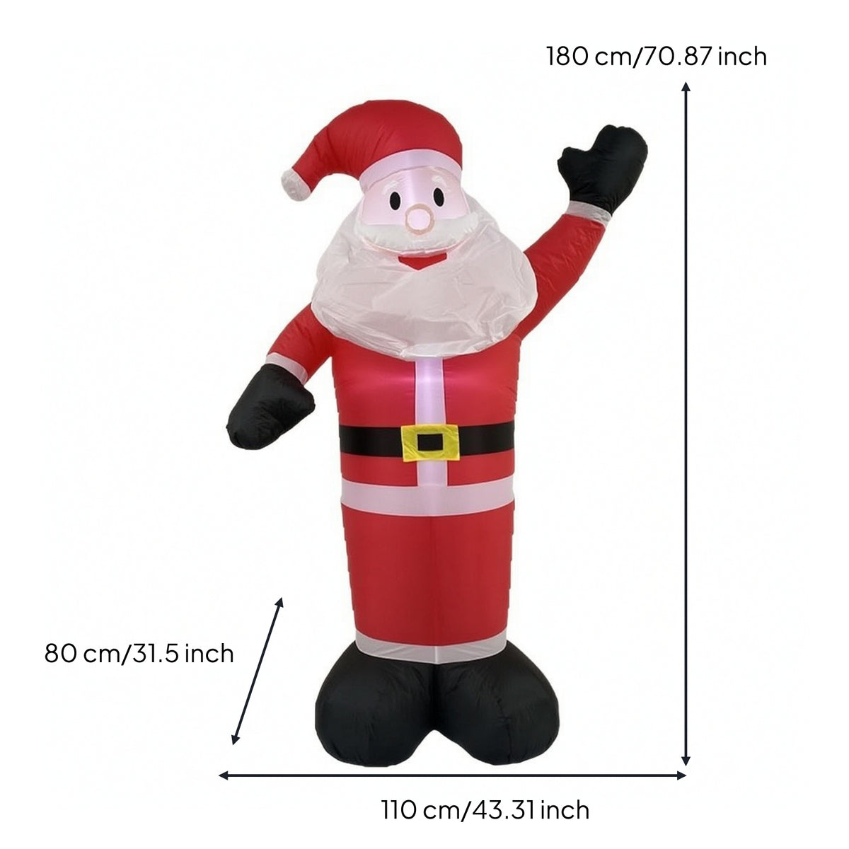 Christmas Inflatable Santa Easy to Install Inflatable Santa Figure Festive Yard Decoration for Lawn
