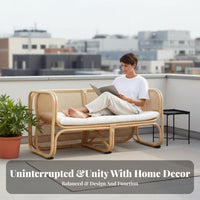 Cane rear Armchair Japanese & aesthetics Lounge Chair Natural visual appeal accentuate Furniture for Homeowners, Interior Designers, Balcony, Living Room, Guesthouse
