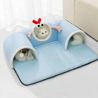 Feline Tunnel Bed Breathable Foldable Pet Tunnel Bed Soft Cushion