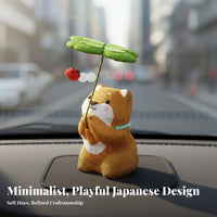 Four leaves Animal Ornament Good Luck Charm Japanese Cloth Animal Statue Thoughtful Present Four leaves Figurine