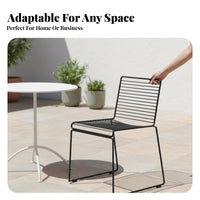 Stackable Geometric Wire Chair Nordic design hollowdoor Furniture Hollowed-hollow Design Garden Seating long-lasting Steel Construction for Cafe Owners, Homeowners, Adults, Patio, Dining Room, Balcony, Porch