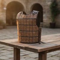 Leather Chest Piece with Buckles Barbarian Cosplay Chestplate Retro Half Chest Piece for Larpers