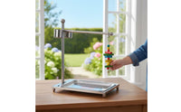 Bird Perch Rack with Food Cups Stainless Steel Floor Standing Bird Stand with Tray Parrot Perch with Cups Freestanding