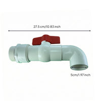 Drum Drain with Elbow PVC Barrel Discharge Tap with Lever Threaded Fitting for Workshops