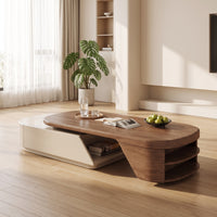 Extendable Coffee Table Telescopic Coffee Table Low-Profile Furniture for Living Room, Small Areas