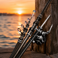 Carbon Fiber Telescopic Fishing Rod and Reel Combo 6 Section Spinning Sea Rod
