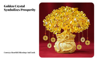 Creative Gift Citrine Wealth Tree Exquisite Workmanship Feng Shui Wealth Tree Artisanal House Decoration for Business Owners, Homeowners, Adults, Living Room, Office, Shop, Reception Area