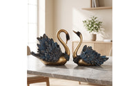 Tabletop Swan Figurine Elegant Swan Figurines Glossy Shelf Decoration Intricate for Living Room, Wine Cabinet, TV Stand, Bookshelf