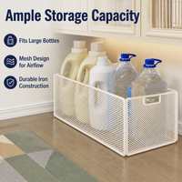 Ivory Metal Shelving Unit, Floor-Standing Storage Shelves for Garage & Workshop, Industrial Racking for Utility Room, Modern Minimalist Design
