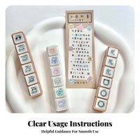 6-in-1 Automatic-Inking Stamp Press-Type Weather Notebook Stamp Easy to Use Ink for Scrapbookers, Scrapbooking