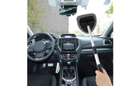 Washable & Reusable Pads Telescopic Windshield Cleaning Tool Lightweight Design Long Handle Glass Cleaning Brush Anti-Slip Grip Microfiber Defogging Wand for Trucks
