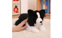 Realistic Border Collie Stuffed Stuffed Animal Lifelike Border Collie Stuffed Animal Soft Stuffed Toy with Faux Fiber Flossy for Dog Lovers, Kids, Toddlers, Playroom, Bedroom, Nursery