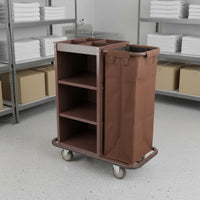 Multi-Functional Hotel Linen Cart Large Capacity Janitorial Service Cart Heavy Duty Room Service Trolley Detachable Bags for Hospital