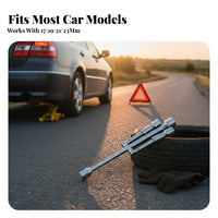 Compact Storage Folding Lug Wrench Labor Saving 4 Way Cross Wrench Long-Lasting for Roadside Emergency